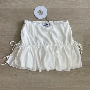 Princess Polly MID MORNING MINI SKIRT IVORY - low environment impact collection